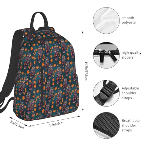 Anti Scratch Polyester Backpack Boho Mandala Owl, Smooth Surface Multipurpose Travel Pack for All Weather Daily Use Unisex - color: Picture (44)
