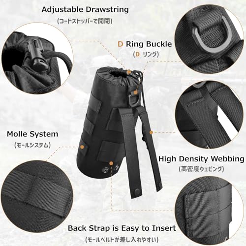 Azarxis Molle Pouches, Tactical Compact EDC Small Utility Pouch Waist Bags Sundries Storage Admin Organize Gear Gadget for Military Backpack - color: #08 Green - Water Bottle Pouch - 2 Pack