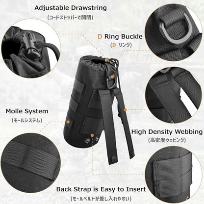 Azarxis Molle Pouches, Tactical Compact EDC Small Utility Pouch Waist Bags Sundries Storage Admin Organize Gear Gadget for Military Backpack - color: #08 Green - Water Bottle Pouch