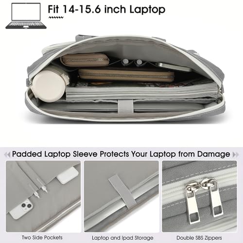 15-15.6 inch Laptop Shoulder Bag, for MacBook Pro 16, Hp Lenovo Dell 14 inch Waterproof Messenger Bag Case Sleeve (gray) - color: Gray