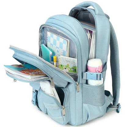 abshoo Large Heavy Duty Backpack For School College Bookbag Casual Multi Pocket Travel Backpacks - color: Blue