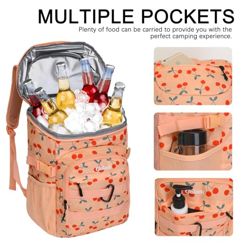 Cooler Backpack Insulated Leak Proof,Small Soft Coolers Bag for Men and Women Camping,Travel,Beach,Hiking,Picnic - color: Brown