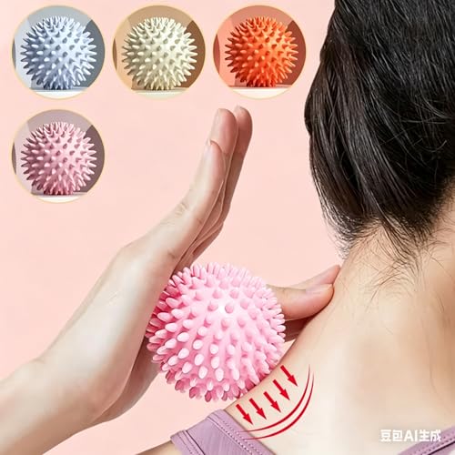 Spiky Massage Ball for Plantar Fasciitis Relief, Deep Tissue Foot & Muscle Massager, Trigger Point Therapy Ball for Back, Feet & Legs Pain Relief – Pink Massage Ball (1 Pack)