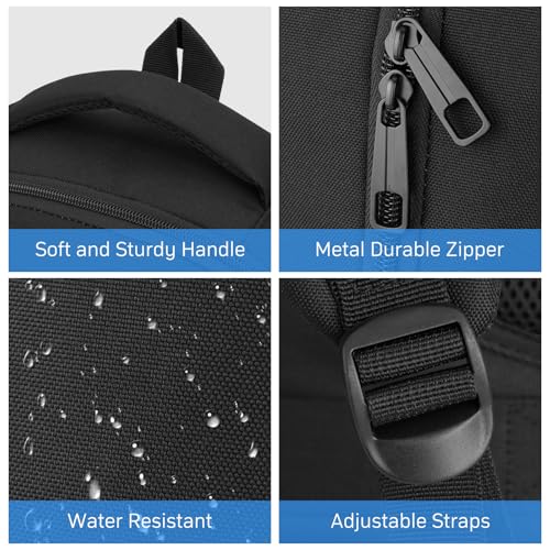 BIKROD Travel Laptop Backpack for Men and Women, Black School Backpacks for Teen Boys and Girls, Water Resistant Back Pack, Business Sturdy Computer Bag - size: 15.6 Inch