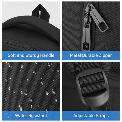 BIKROD Travel Laptop Backpack for Men and Women, Black School Backpacks for Teen Boys and Girls, Water Resistant Back Pack, Business Sturdy Computer Bag - size: 15.6 Inch