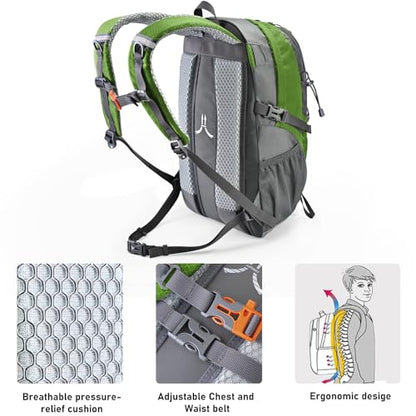 N NEVO RHINO Hiking Backpack 20L Water Resistant Outdoor Day Pack,Lightweight Travel Small Backpack for Men Women - color: Armygreen