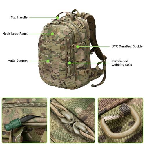EXCELLENT ELITE SPANKER 40L Tactical Military Backpack for Men and Women Large Rucksack Assault Pack Bag for Outdoor Camping, Hiking(Multicam) - color: Multicam