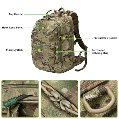 EXCELLENT ELITE SPANKER 40L Tactical Military Backpack for Men and Women Large Rucksack Assault Pack Bag for Outdoor Camping, Hiking(Multicam) - color: Multicam