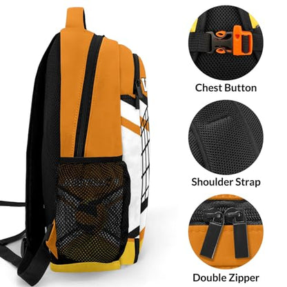 Orange Gold Volleyball School Backpack Laptop Bag for Man Woman Gift - color: Muilti 6