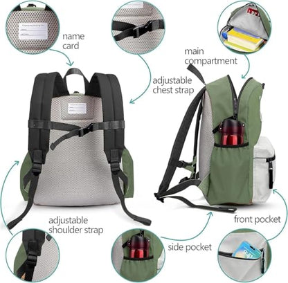 Kids Backpack for Boys: Boys Backpack 6-10 - Kindergarten Elementary School Bookbag for Boy - color: Cactus, style: Ages 6-10 (15" H Fit A4 Folder)