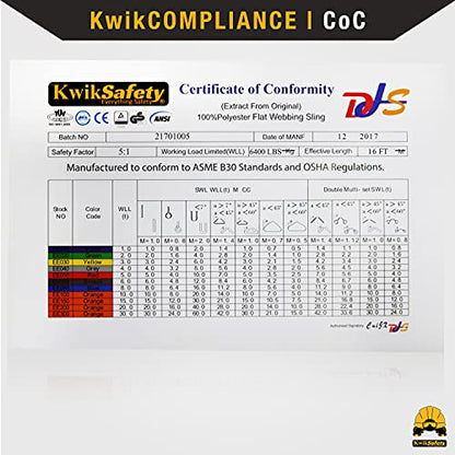 KwikSafety - Charlotte, NC - Mighty Sumo 2”x 30’ Poly Web Sling Lifting Strap Construction ASME OSHA / 6400lbs Vertical 5100lbs Choker 12800lbs Basket/Rigging Moving Towing Hoisting Gear - color: FLAT, size: 2"X30' | 6400 lbs