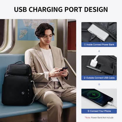 OIWAS Backpack with Laptop Compartment, 15.6 Inch Laptop Backpack for Men with Weight Reduction System, Travel Laptop Backpack with USB Charging Port, RFID Protection Pocket Tech Backpack - style: 23l
