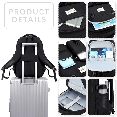 abshoo Large Heavy Duty Backpack For School College Bookbag Casual Multi Pocket Travel Backpacks - color: Black