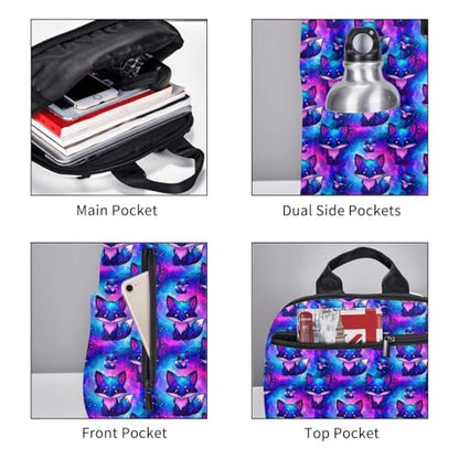 Stylish Daily Shoulder Backpack Galaxy Fox Pattern, Practical Multi-scene Daypack for Road Trip Picnic Walking Men Women - color: Picture (821)