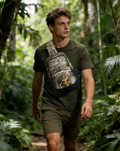 ECOHUB Crossbody Bags for Women Men, Anti-Theft RFID Blocking Sling Backpack with Sturdy SBS Zippers Water Resistant Chest Shoulder Bag Daypack with 9 Pockets Casual Outdoor Hiking, Camouflage - color: Camouflage