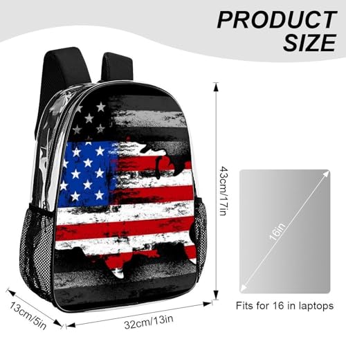 Rucksacks Polyester Anti-Theft Multipurpose American Flag Patriotic Usa Map Pattern Carry On Bag Large Capacity Gym Outdoor Hiking Backpack With Smooth Zippers - color: Pattern 201
