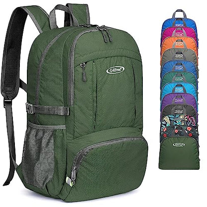G4Free 40L Lightweight Packable Hiking Backpack, Waterproof Travel Daypack - color: Army Green