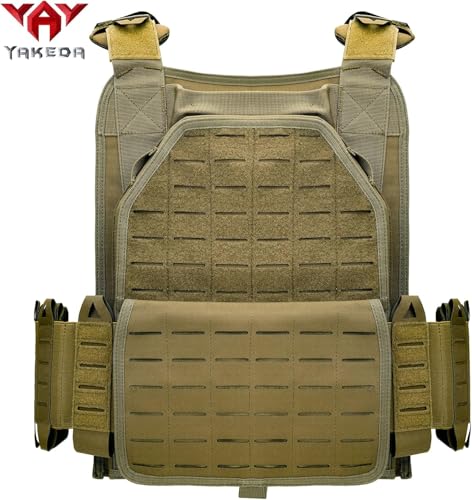 YAY YAKEDA Quick Release Tactical Laser-Cutting Vest Multicam Lightweight Vest - color: Mud Color