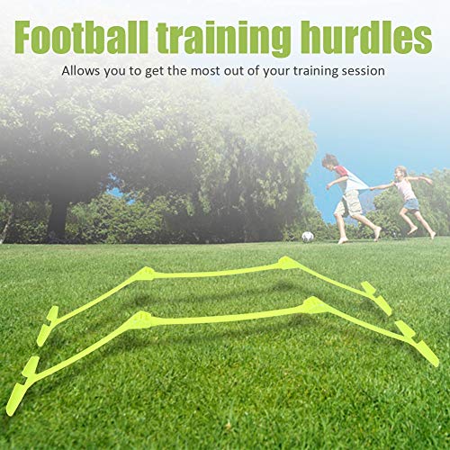Soccer Agility Hurdle, 2pcs Adjustable Football Soccer Hurdles Agility Speed Training Aids for Athletes, Soccer, Basketball (Yellow)