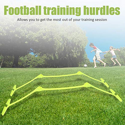 Soccer Agility Hurdle, 2pcs Adjustable Football Soccer Hurdles Agility Speed Training Aids for Athletes, Soccer, Basketball (Yellow)