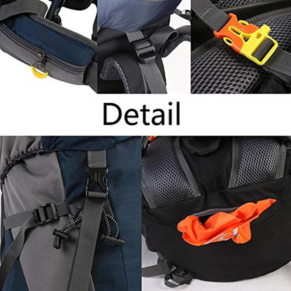 Esup 50L Hiking Backpack Men Camping Backpack with rain cover 45l+5l Lightweight Backpacking Backpack Travel Backpack - color: Red