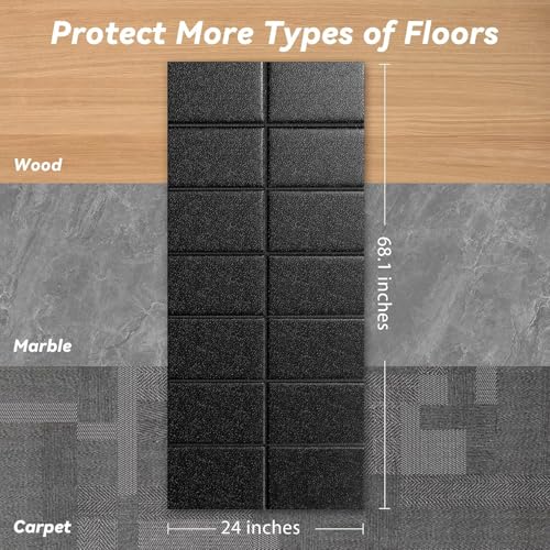 Walking Pad Mat – 68" x 24", 0.2" Thick Non-Slip Treadmill Mat for Carpet Floors & Hardwood, Shock Absorbing Exercise Mat & Under Treadmill Mat for Floor Protection in Home Gym - size: 68"L x 24" W x 0.2"Th