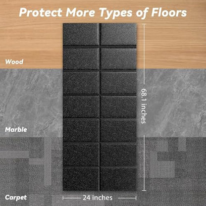 Walking Pad Mat – 68" x 24", 0.2" Thick Non-Slip Treadmill Mat for Carpet Floors & Hardwood, Shock Absorbing Exercise Mat & Under Treadmill Mat for Floor Protection in Home Gym - size: 68"L x 24" W x 0.2"Th