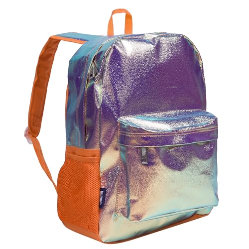 Wildkin 16-inch Kids Backpack – Durable, Padded & Spacious School Bag for Boys & Girls - Orange Shimmer - color: Orange Shimmer
