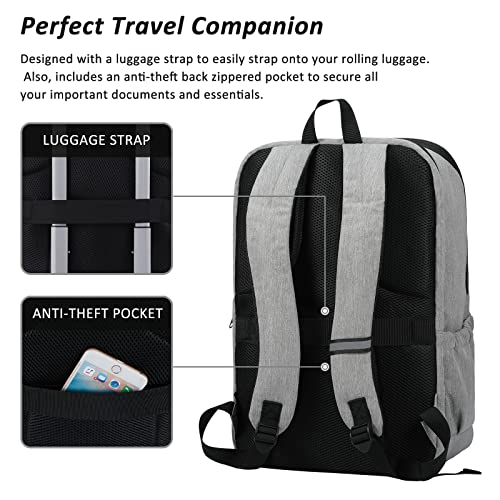 MAXTOP Deep Storage Laptop Backpack Business Anti-theft Backpacks[Water Resistant] College School Computer Bookbag Fits 17 Inch Laptop - color: Medium Gray, size: 17 inch, style: Daypack Backpacks