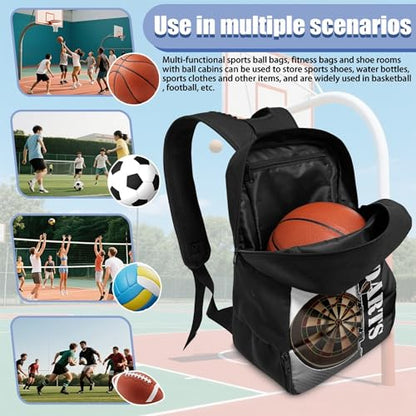 Boxing Dart Lightning Karate Baseball Sport Backpack Shoe Compartment Equipment Bags Gym Teenager Inner Pocket School Ball (Dart Design) - color: Dart Design