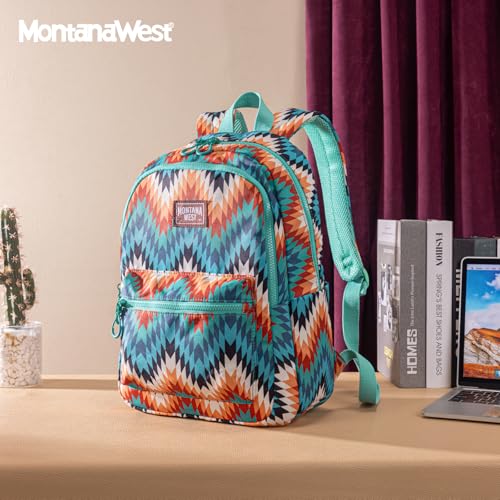 Montana West Backpack Purse for Women Western Aztec Backpack Purse Lightweight Casual Daypack for Travel - color: Turquoise