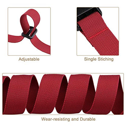 MAGARROW 78" x 1" Strap Buckle Packing Straps Adjustable 1-Inch Belt - color: Red 6.5 feet Long (4-PCS)