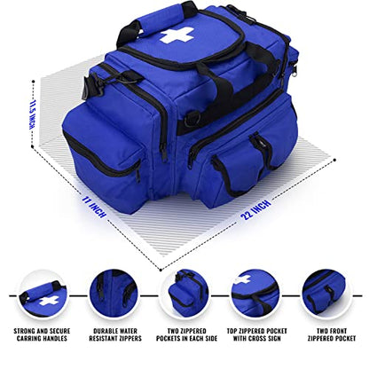 ASA TECHMED First Aid Responder EMS Emergency Medical Trauma Bag Deluxe, Blue - color: Blue