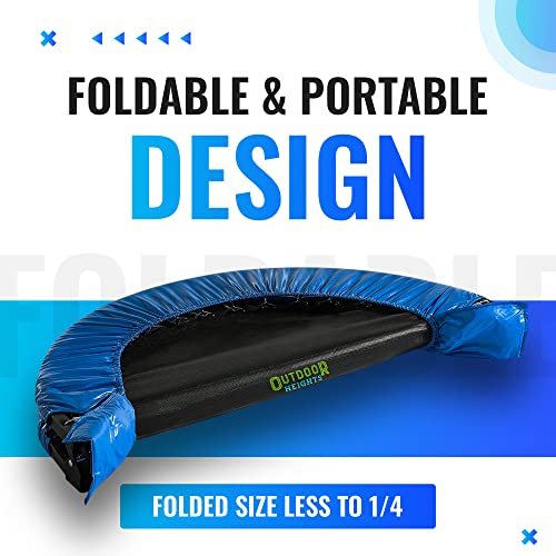 Mini Trampoline, Exercise Fitness Rebounder for Adults & Kids, for Indoor & Outdoor Use, Foldable, Pre-Attached Springs, with Handle, - size: 40 Inch, style: Folds in Half