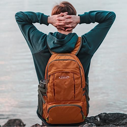 G4Free 40L Lightweight Packable Hiking Backpack, Waterproof Travel Daypack - color: Orange