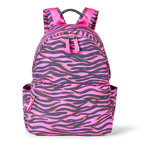 Amazon Essentials Unisex Kids' Backpack for Boys and Girls, Bright Pink Zebra Stripes, One Size - color: Bright Pink Zebra Stripes