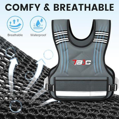 TB3C Adjustable Weighted Vest Woman, 4-10/11-20/20-30 LB Weight Vest for Women, Plus Size Womens Weighted Vest - color: Grey, size: 11-20LB
