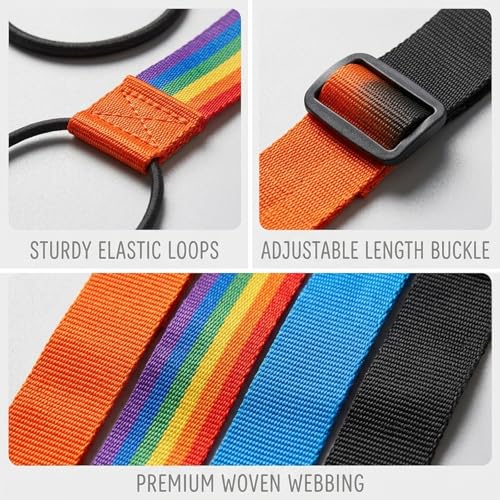 4 Pack Luggage Connector Straps, Adjustable Elastic Luggage Connector Straps for Suitcases, Travel Straps for Luggage Securing Bags, Backpacks & Accessories, Adjusts Extends to 40cm
