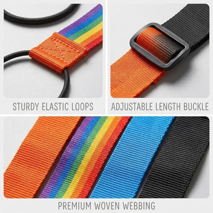 4 Pack Luggage Connector Straps, Adjustable Elastic Luggage Connector Straps for Suitcases, Travel Straps for Luggage Securing Bags, Backpacks & Accessories, Adjusts Extends to 40cm