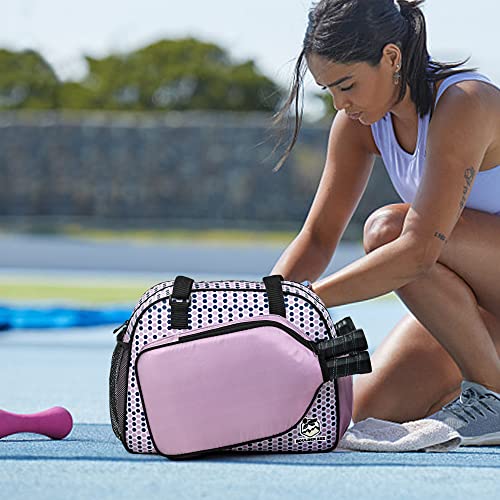Boulder Bee Pickleball Tote Bag for Women with Paddle Holder - color: Pink Done