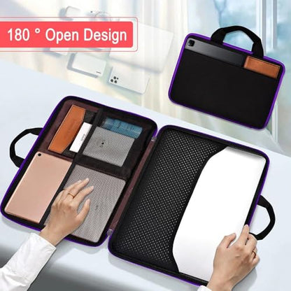 Hseok Laptop Case 13.3-14 inch Sleeve, TSA Computer Handbag Water-Resistant and Shockproof Bag Compatible with MacBook Pro/Neo 14", Mac Air/Pro 13.3" and 13"-14" Notebooks Chromebooks,Black-Purple - color: Black-purple
