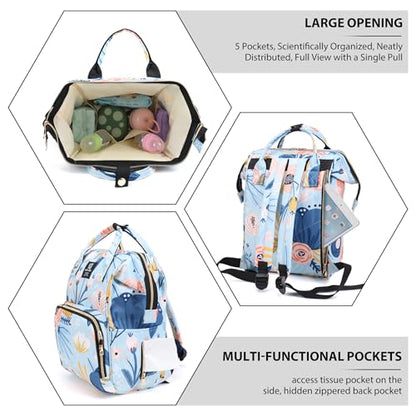 Diaper Bag Backpack for Moms Baby Essentials Travel Tote Nappy Changing Bag with Insulated Pockets,Multi-Waterproof Backpack (Orange) - color: Orange