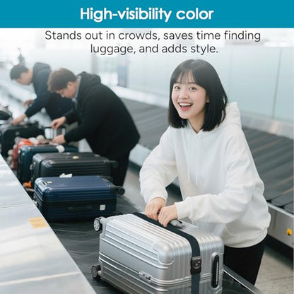 Travel Inspira TSA-Approved Luggage Strap, Heavy-Duty Adjustable Suitcase Belt for 20-28 Inch Travel Bags, Durable Navy Blue Nylon Anti-Theft Protection for Business Travel - color: Navy Blue