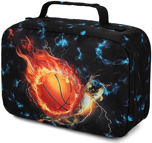LEDAOU Lunch Box Kids Insulated Lunch Bag Boys Girls Toddler Reusable Lunchbox for School Picnic Hiking - color: Blue Soccer