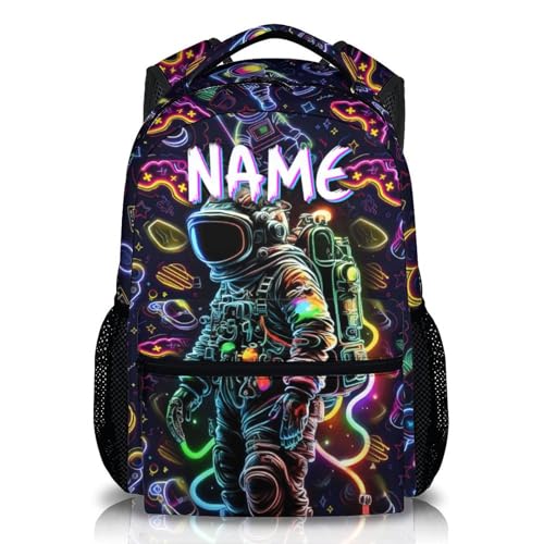 Custom Boys Backpack, Cool Astronaut Backpack, Kids Back to School Gift, Fashion Customized Casual Schoolbag for Boys 3-8, Colorful Printed Bookbags with Name for Kindergarten Students - color: Color-3