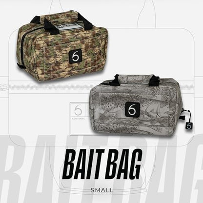 6th Sense Fishing Small Bait Bag – Durable Soft-Sided Storage for Soft Plastics (Woodland Camo - Brown) - color: Woodland Camo - Brown