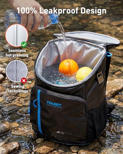 TOURIT Backpack Cooler Insulated 30 Cans, Lightweight Leak Proof Travel Cooler Bag, Soft Waterproof Cooler Backpack for Men Women, Camping Hiking Beach Travel Picnic - color: 02-Black