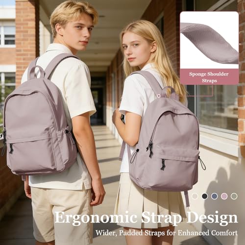 High School Bags Casual Daypack For Men Women Lightweight College Bookbag Waterproof Purple School Backpacks For Girls Boys Travel Laptop bag - color: A4-purple
