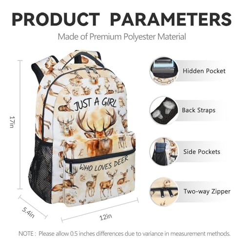 School Backpack for Girls - 17 Inch Kids Backpack with Giraffe Patterns - Fashion Lightweight Bookbag - color: Color3-1