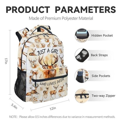 School Backpack for Girls - 17 Inch Kids Backpack with Giraffe Patterns - Fashion Lightweight Bookbag - color: Color3-1